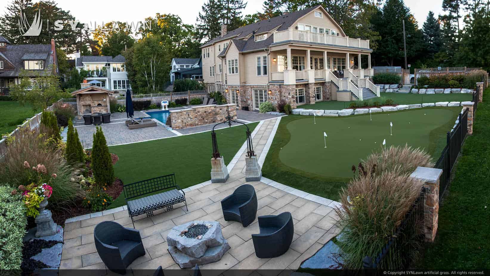 SYNLawn Des Moines IA Backyard Artificial Grass golf putting green