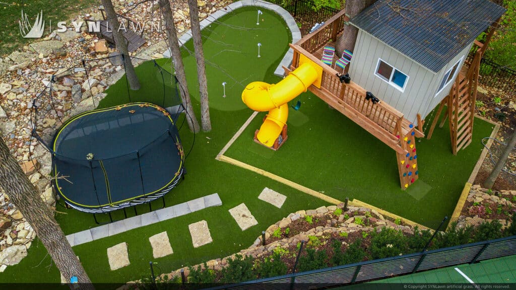 SYNLawn Des Moines IA Backyard Treehouse Residential Trampoline