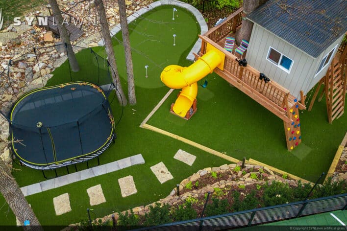 SYNLawn Des Moines IA Backyard Treehouse Residential Trampoline