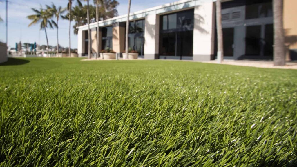 Artificial grass installed on hotel