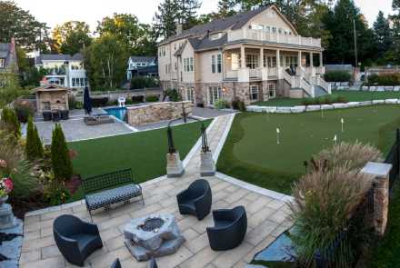 Residential artificial grass golf course installed by SYNLawn
