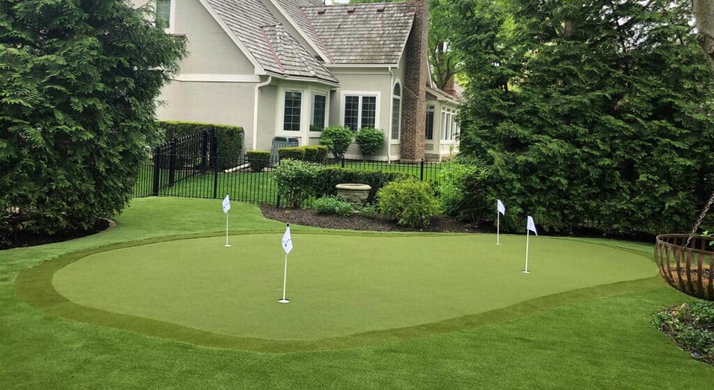 Artificial putting green installed by SYNLawn