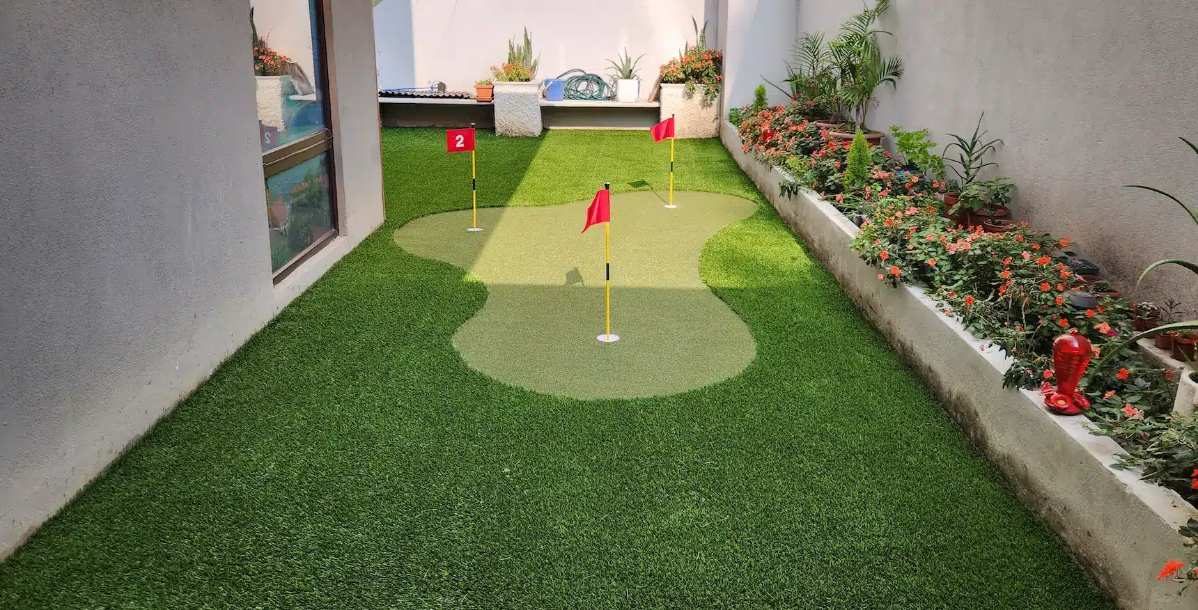 backyard mini golf install