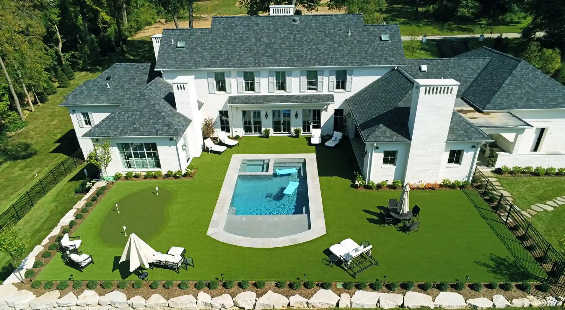 residential artificial grass lawn