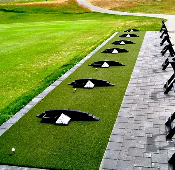 Artificial grass tee line installed by SYNLawn