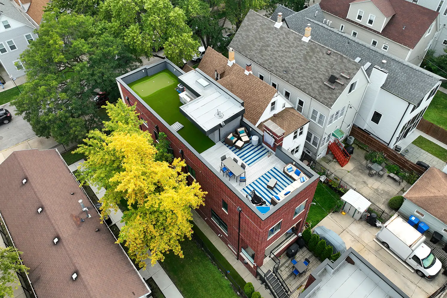 Rooftop putting green installed by SYNLawn