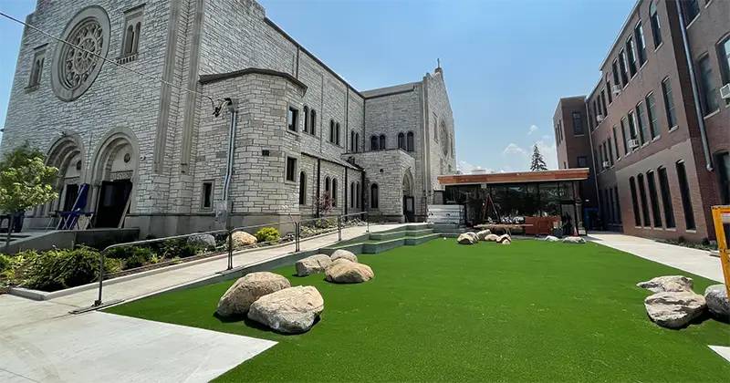 Artificial grass church lawn from SYNLawn